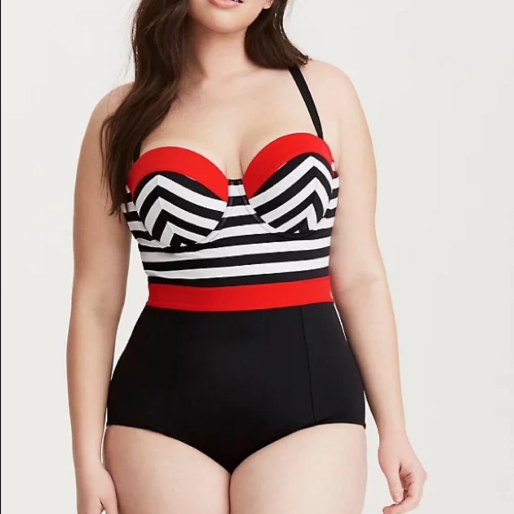 Torrid Color block Swimsuit